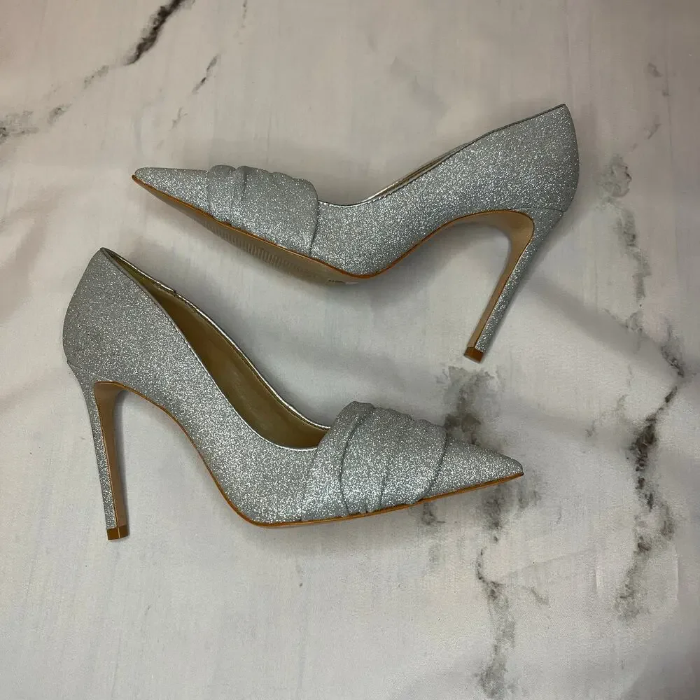Schutz Silver Pointed Toe Pump Size 6.5 NWOB